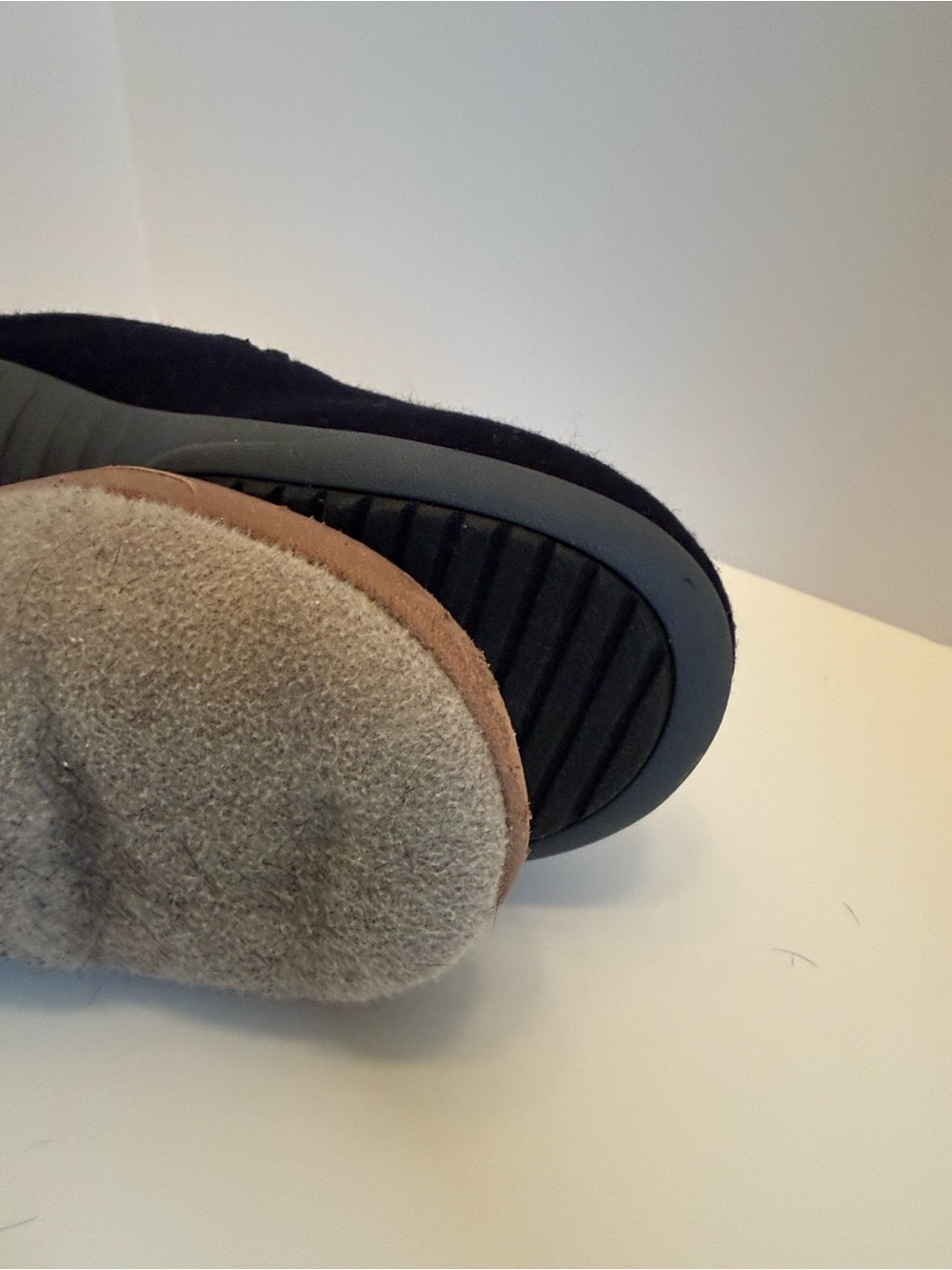 Spenco Black Fleece Lined Wool Blend Black Slip On Slipper House Shoes Womens 9 - Picture 13 of 13